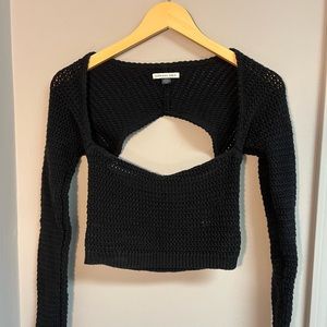 American Eagle crochet square neck top